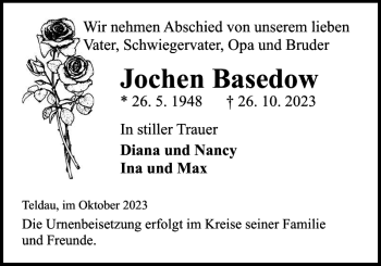 Traueranzeige von Jochen Basedow von Hagenower Kreisblatt