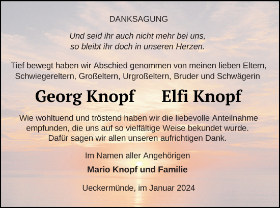 Traueranzeige von Georg Knopf von Haff-Zeitung