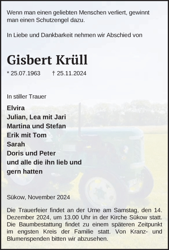 Traueranzeige von Gisbert Krüll 