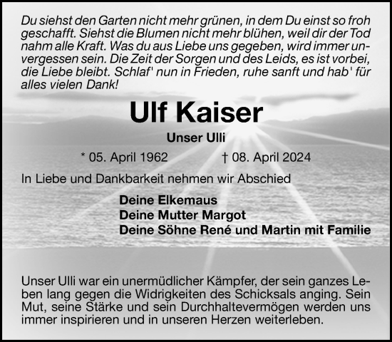 Traueranzeige von Ulf Kaiser 