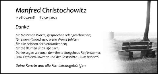 Traueranzeige von Manfred Christochowitz 