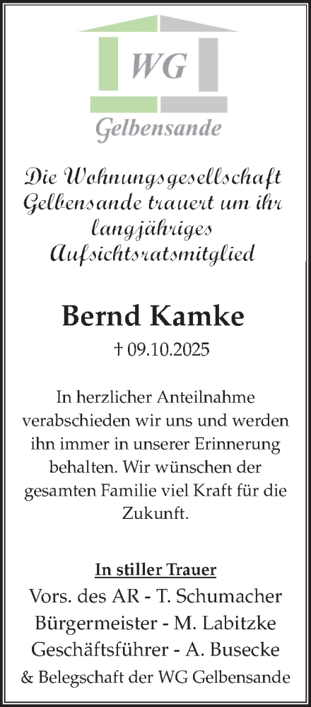 Traueranzeige von Bernd Kamke von Norddeutsche Neueste Nachrichten