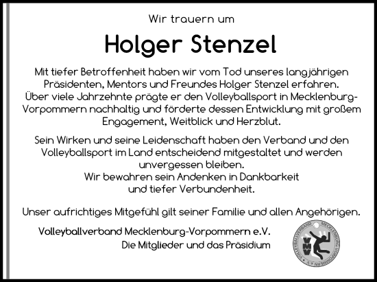 Traueranzeige von Holger Stenzel von Zeitung für die Landeshauptstadt