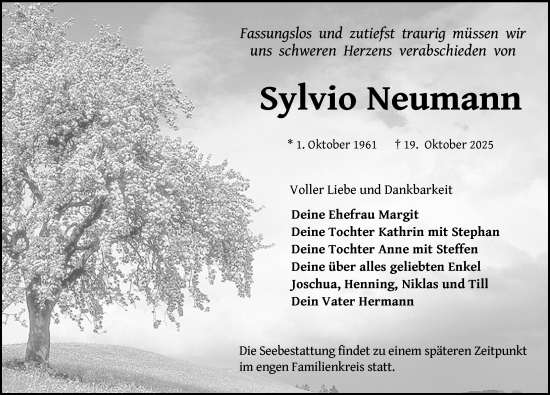 Traueranzeige von Sylvio Neumann von Güstrow und Bützow