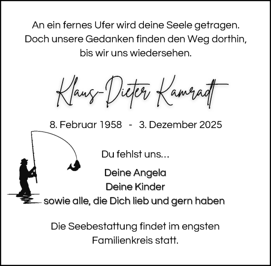 Traueranzeige von Klaus-Dieter Kamradt von Norddeutsche Neueste Nachrichten