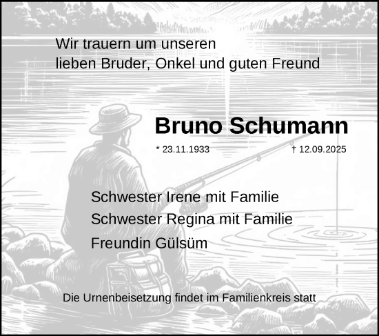Traueranzeige von Bruno Schumann von Anzeiger für Sternberg - Brüel - Warin